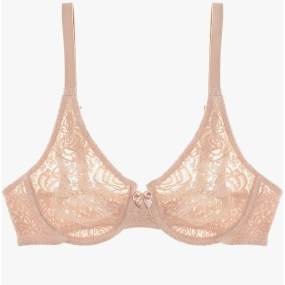 NWT Wacoal Women's Halo Lace Unlined Convertible Underwire Bra, natural nude - Picture 5 of 5